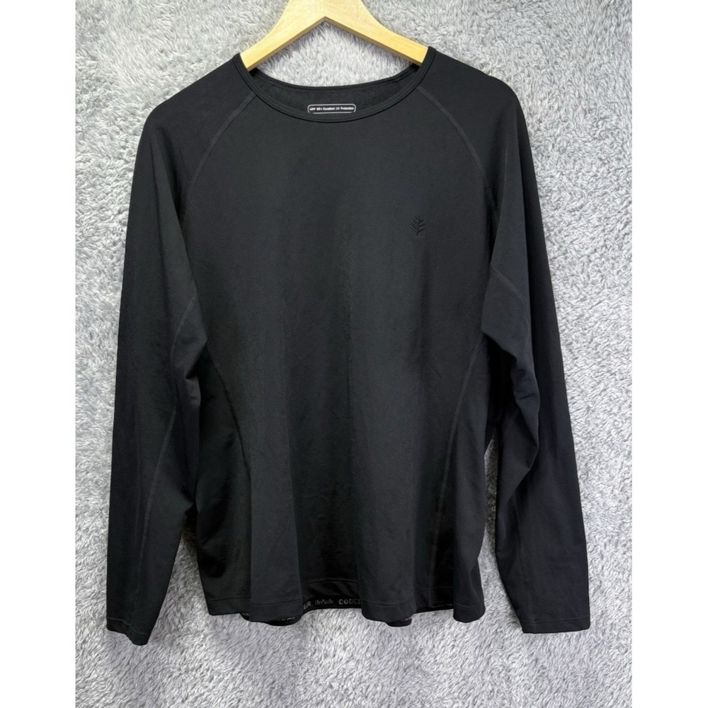 Coolibar Hightide Women Swim Shirt XXL Black UPF 50+ Long Sleeve Rash Guard 2XL